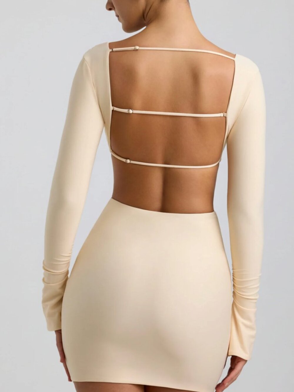 OH POLLY Wyetta  Cut-Out Hardware Detail Mini Dress in Buttercream